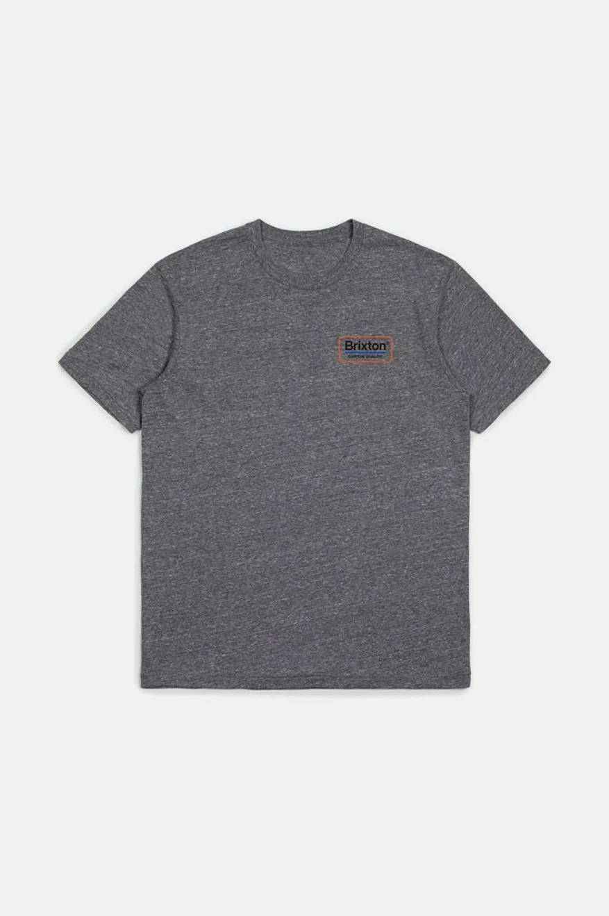 Palmer S/S Premium Tee - Heather Grey/Orange sold by Brixton