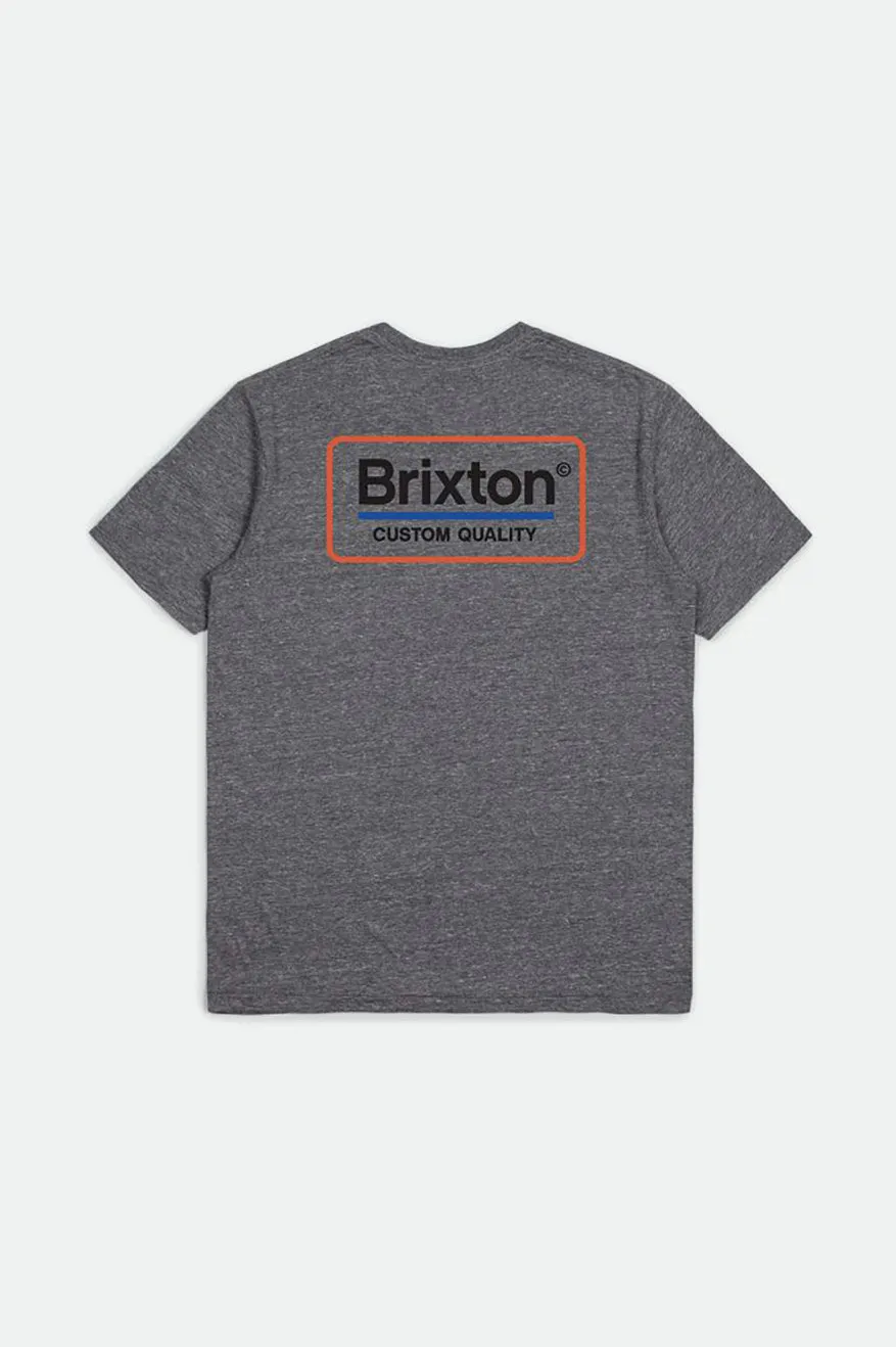 Palmer S/S Premium Tee - Heather Grey/Orange sold by Brixton product image thumbnail 2
