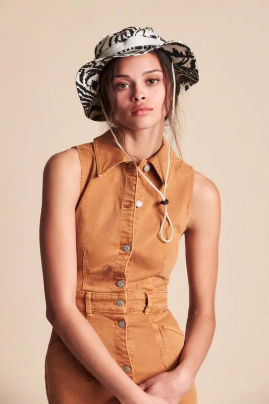 Vanessa Bucket Hat - Washed Black/Bone made by Brixton