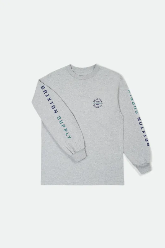 Oath VI L/S Standard Tee - Heather Grey sold by Brixton