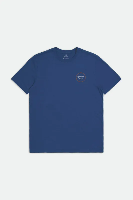 Wheeler II S/S Standard Tee - Marine Blue sold by Brixton