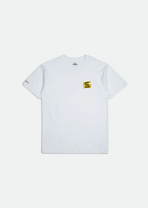 Strummer Know Your Rights S/S Standard Tee - White sold by Brixton
