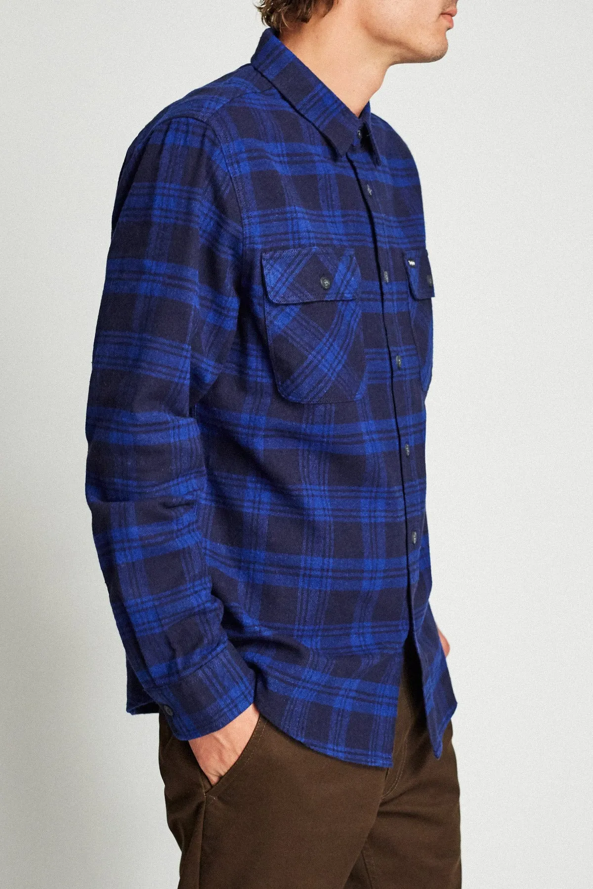 Bowery L/S Flannel - Navy/Royal sold by Brixton product image thumbnail 4