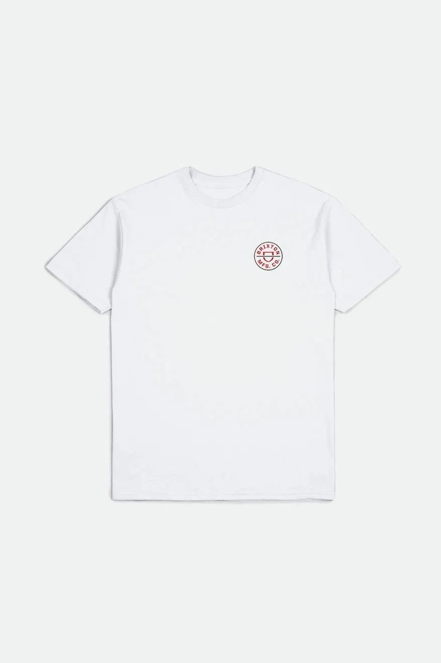 Crest II S/S Standard Tee - White/Aloha Red/Dark Earth sold by Brixton product image thumbnail 2