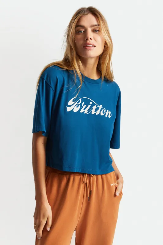Script Women's S/S Skimmer Tee - Marine Blue sold by Brixton