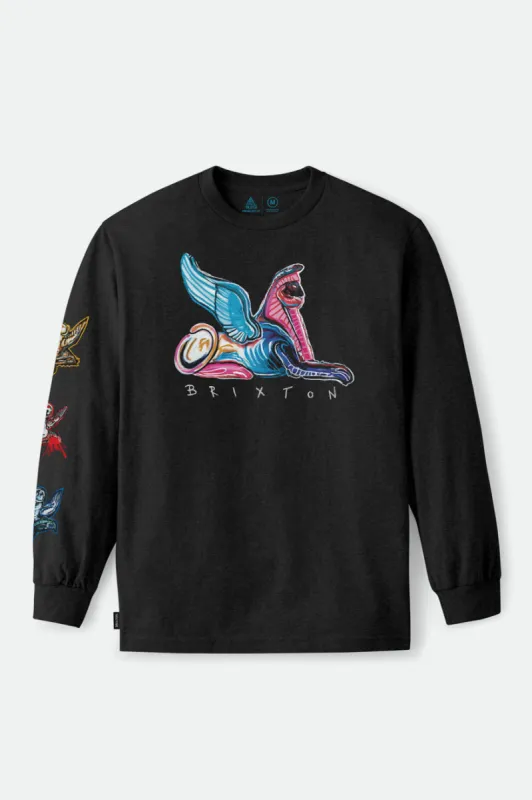 BB Time Machine L/S Standard Tee - Black sold by Brixton