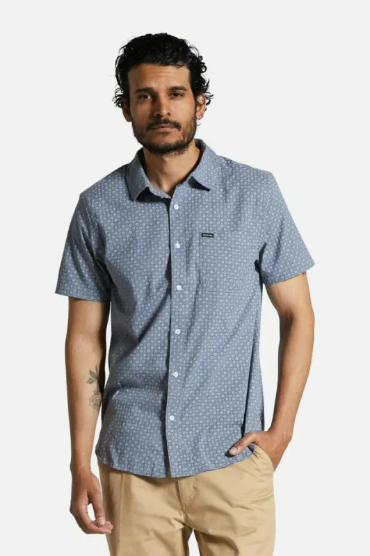 Charter Print S/S Shirt - Flint Stone Blue Micro sold by Brixton
