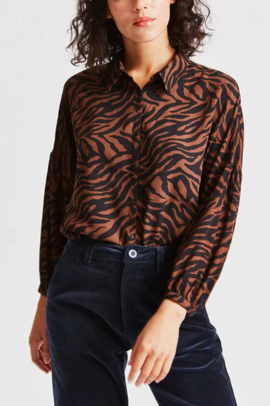 Linda 1/2 Sleeve Woven - Zebra sold by Brixton