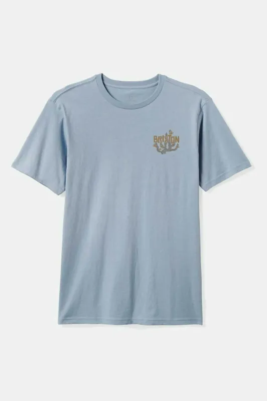 Valley S/S Tailored T-Shirt - Dusty Blue sold by Brixton