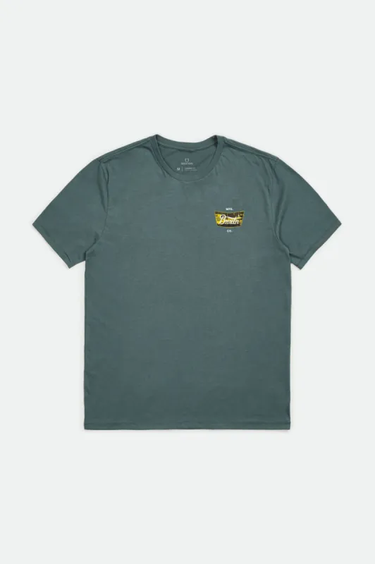 Stith Crash S/S Tailored Tee - Silver Pine sold by Brixton