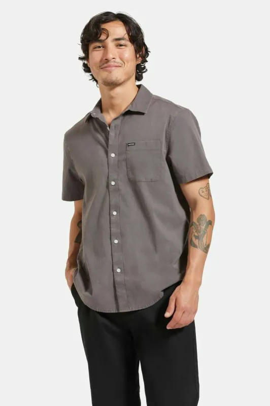 Charter Sol Wash S/S Woven Shirt - Charcoal Sol Wash sold by Brixton