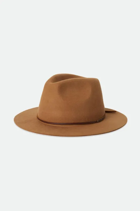 Wesley Packable Fedora - Golden Brown sold by Brixton
