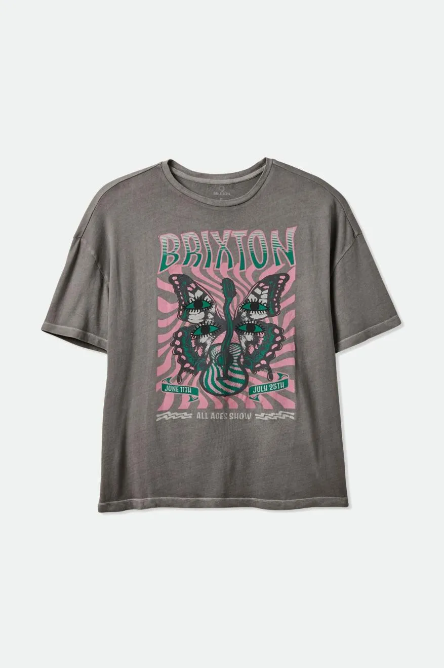 All Ages Oversized Boyfriend Tee - Washed Black Worn Wash sold by Brixton