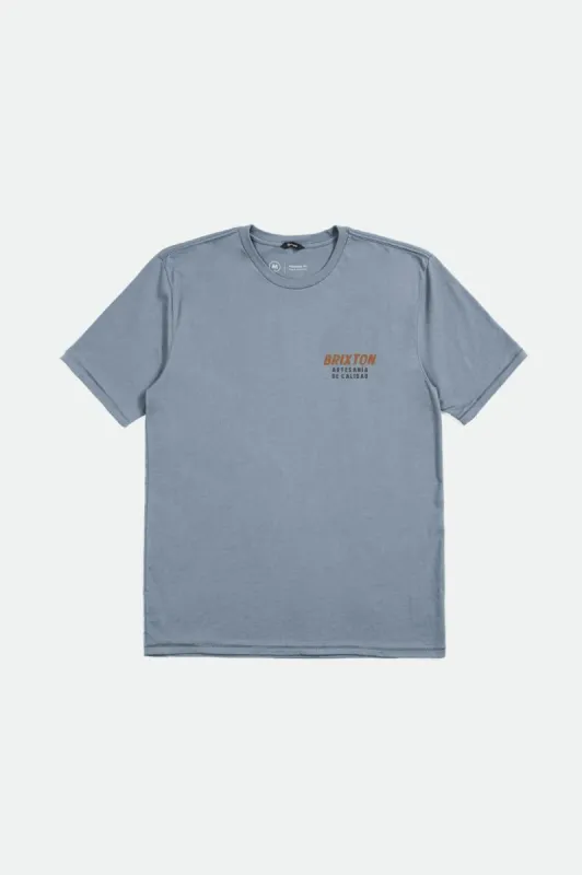Harvester S/S Tailored Tee - Dusty Blue sold by Brixton