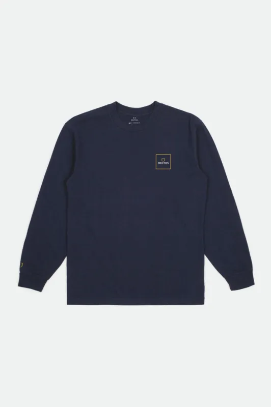 Alpha Block L/S Standard Tee - Navy sold by Brixton