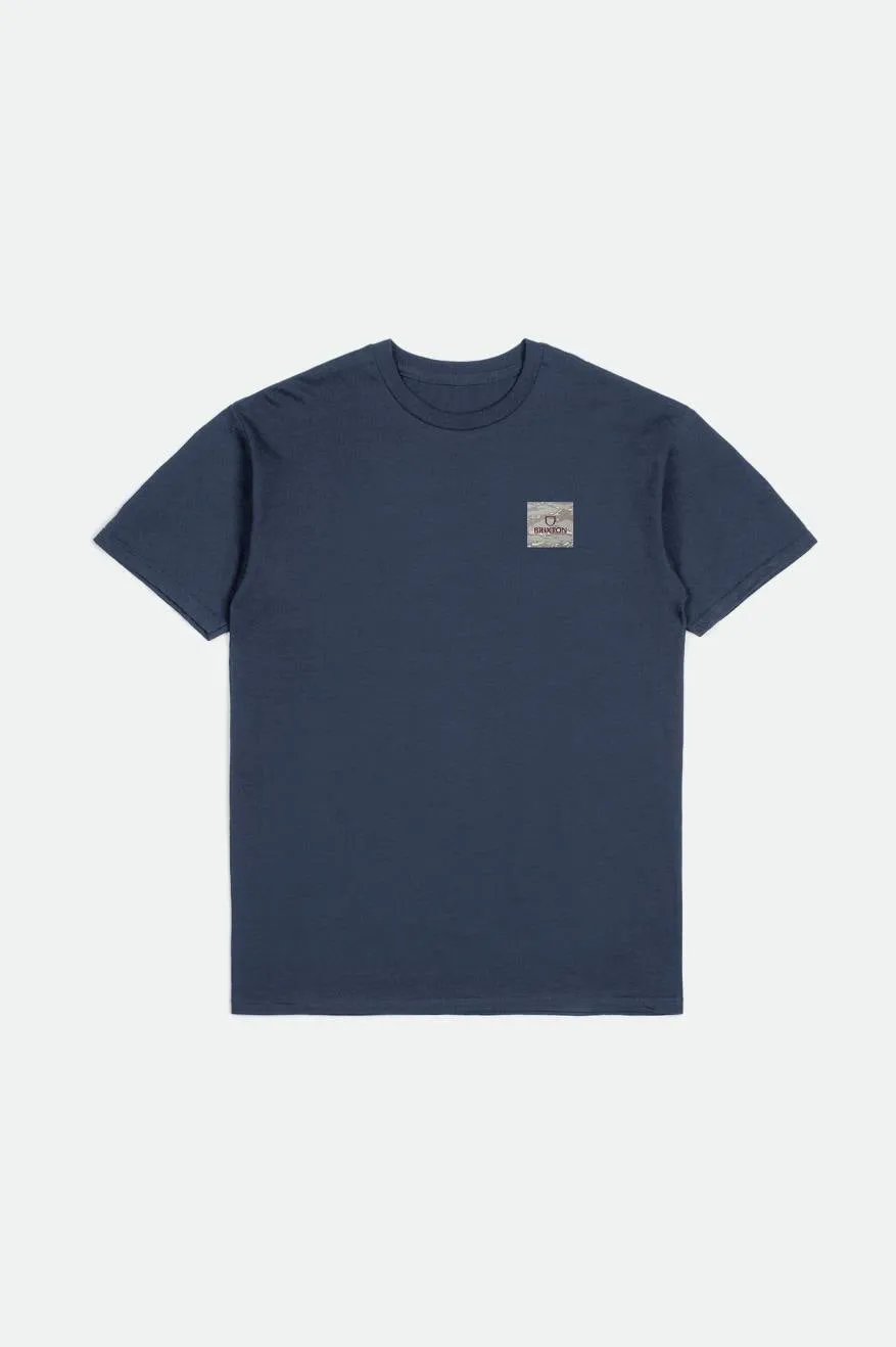 Alpha Square S/S Standard Tee - Washed Navy/Off White Tiger Camo sold by Brixton product image thumbnail 2