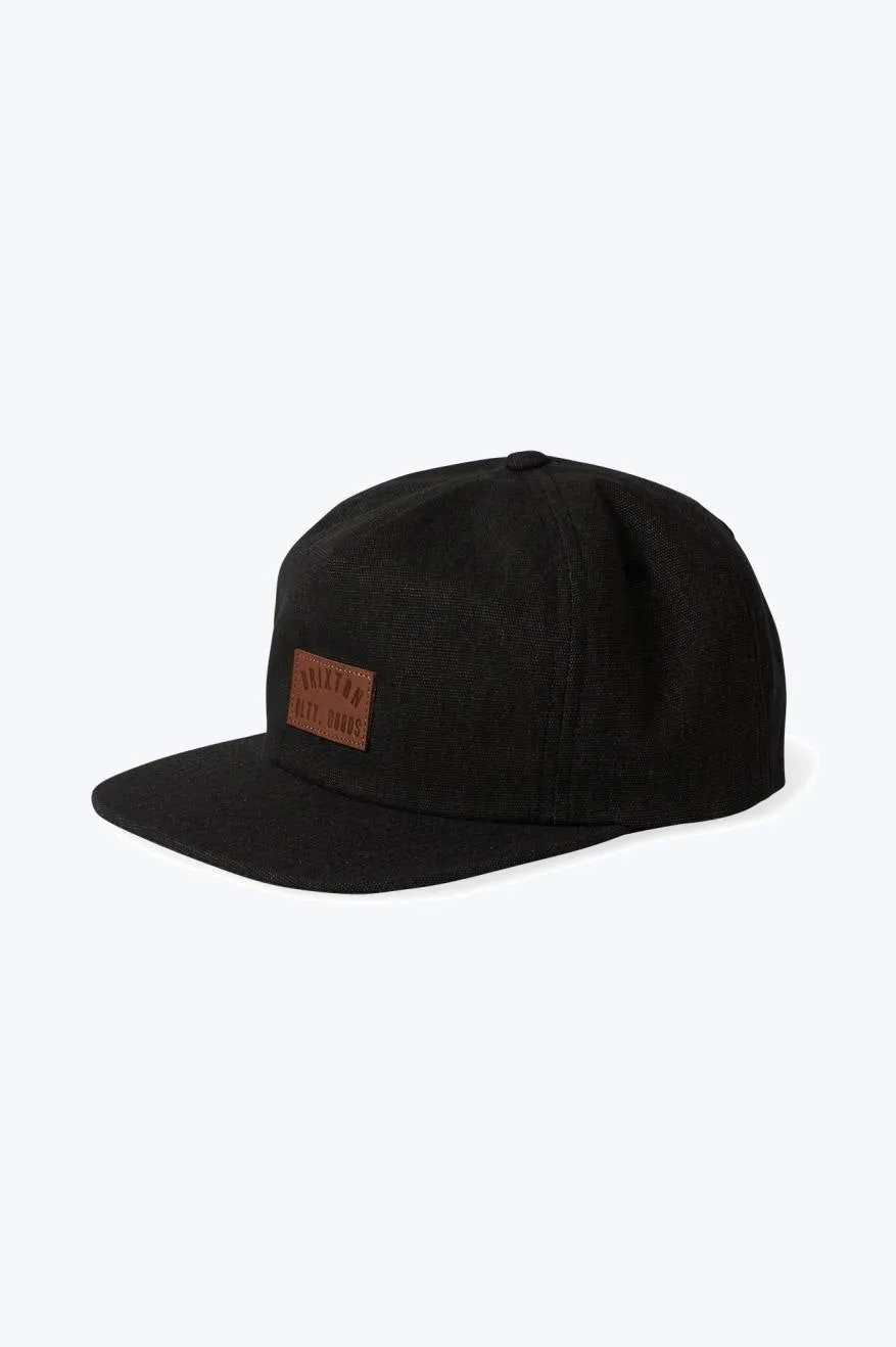 Woodburn MP Snapback - Black Vintage Wash sold by Brixton