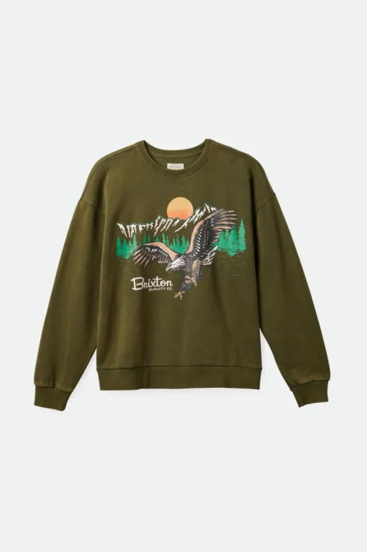 Wyoming Crew - Chive Worn Wash sold by Brixton