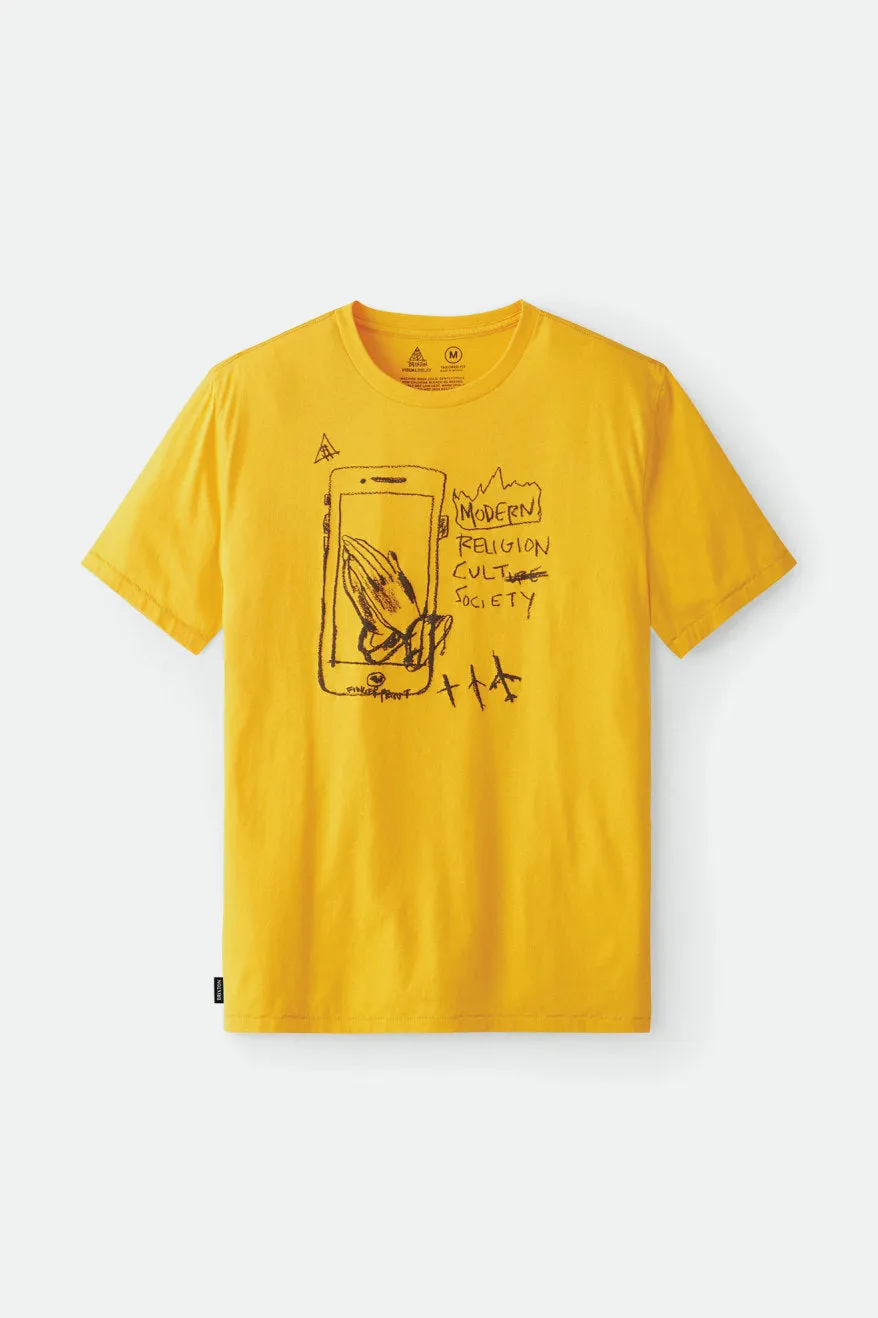 BB Modern Cult S/S Tailored Tee - Yellow sold by Brixton