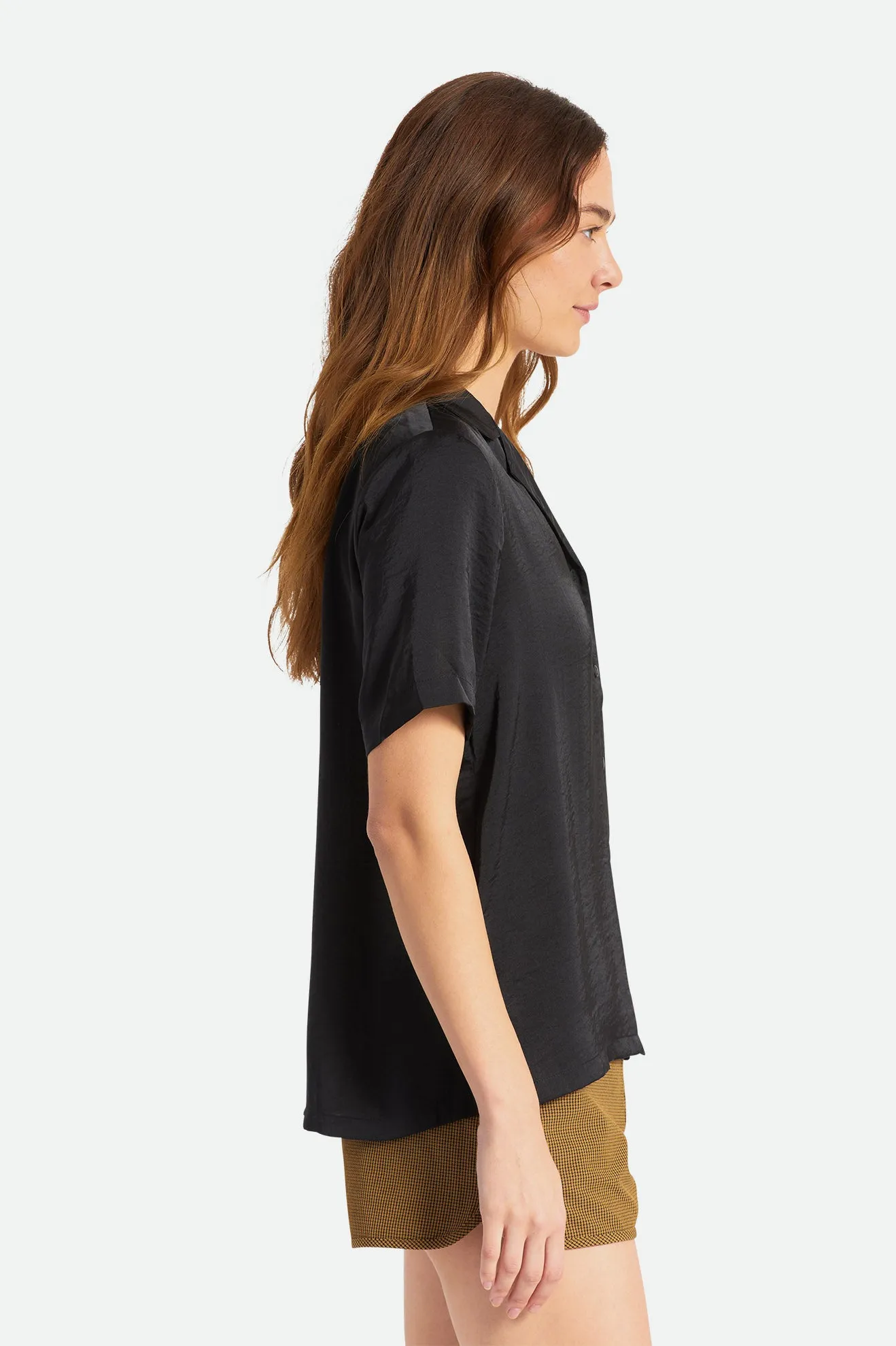 Bunker Flight Boyfriend S/S Woven - Black sold by Brixton product image thumbnail 4