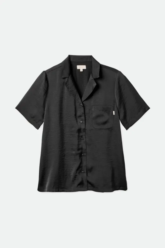 Bunker Flight Boyfriend S/S Woven - Black sold by Brixton