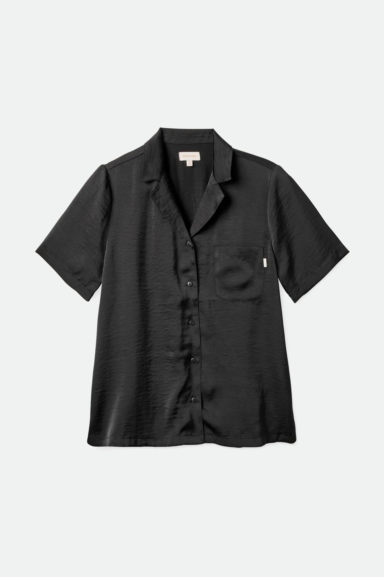 Bunker Flight Boyfriend S/S Woven - Black sold by Brixton