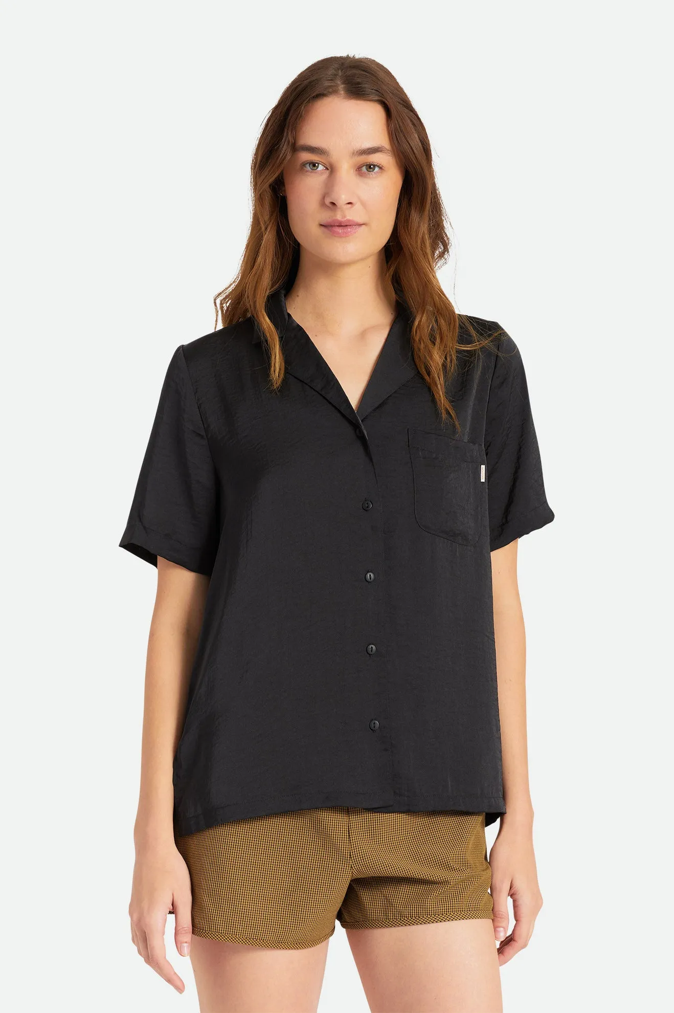 Bunker Flight Boyfriend S/S Woven - Black sold by Brixton product image thumbnail 2