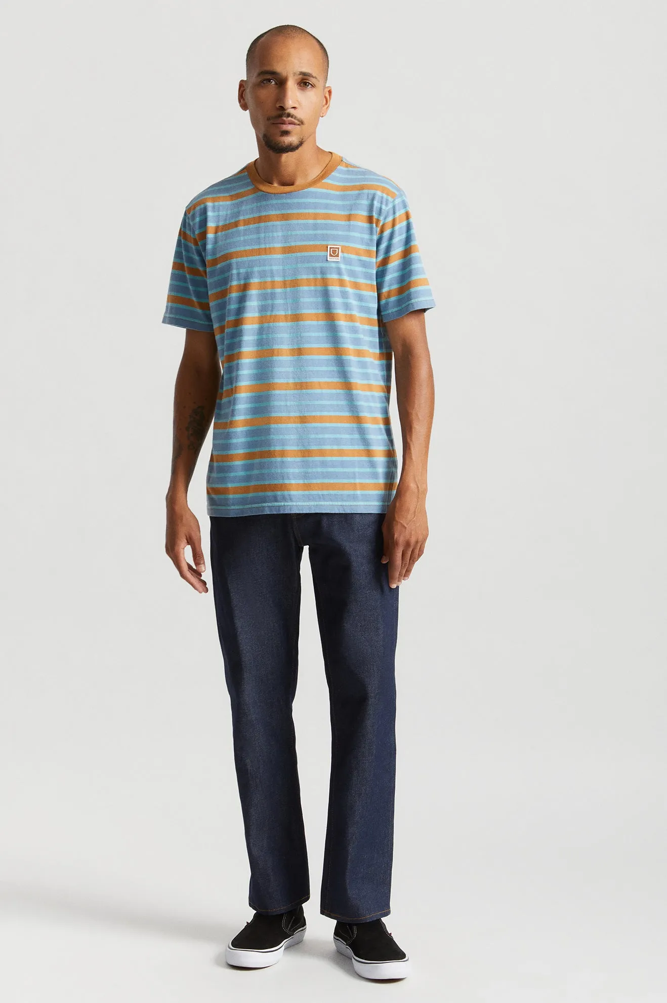 Hilt Multi Stripe S/S Knit - Slate Blue/Lion Sun Wash sold by Brixton product image thumbnail 3