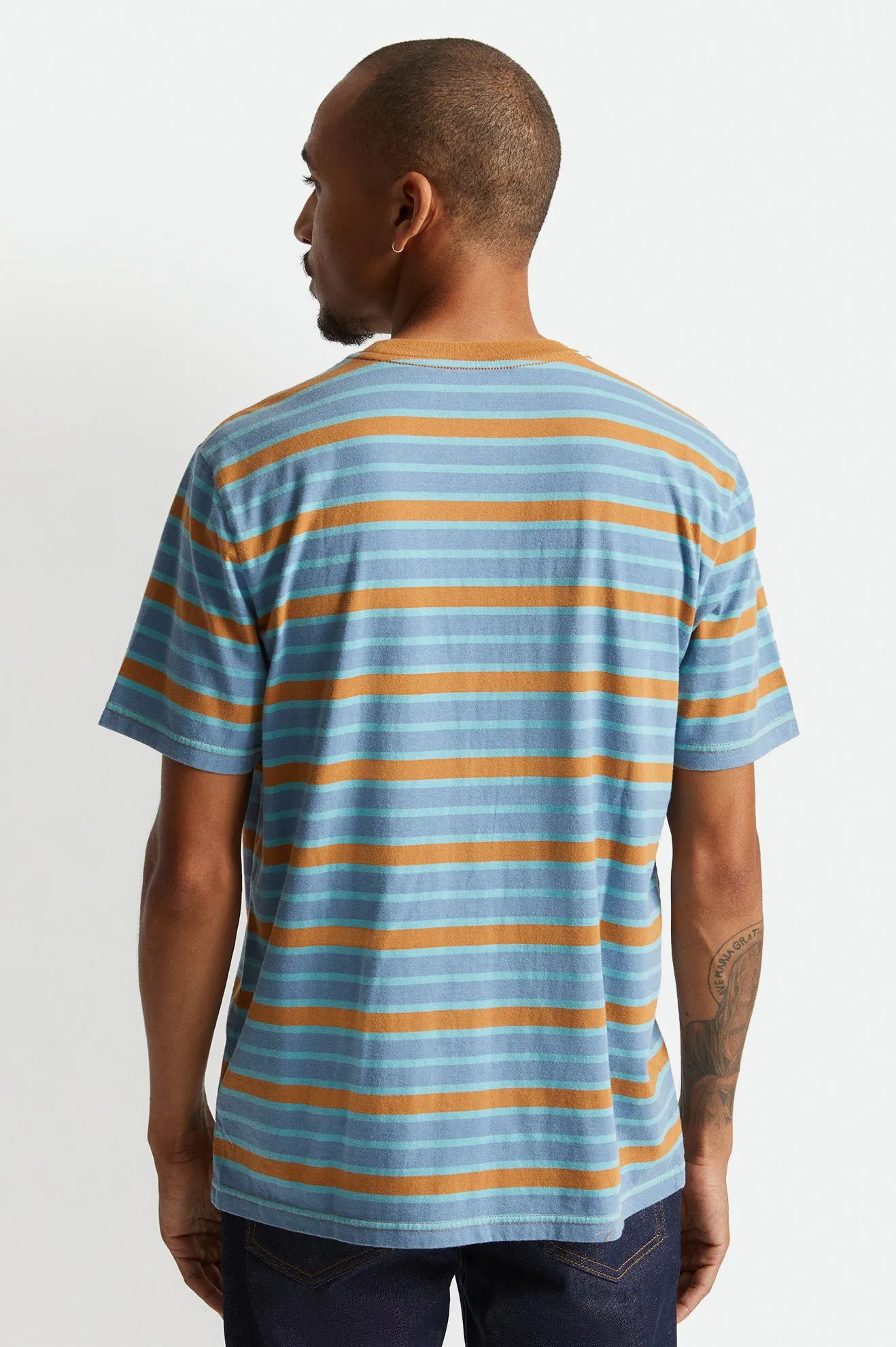 Hilt Multi Stripe S/S Knit - Slate Blue/Lion Sun Wash sold by Brixton product image thumbnail 5