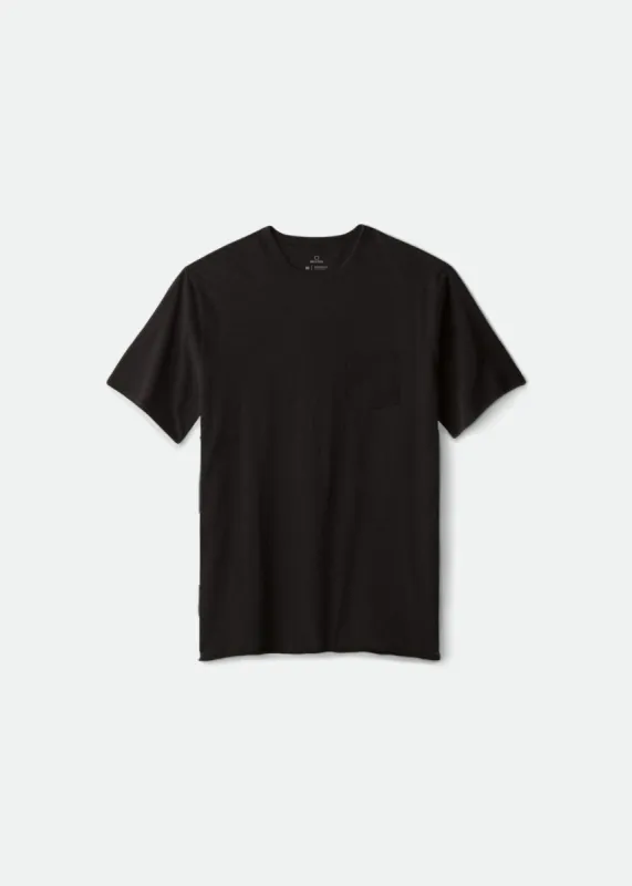 Basic S/S Pocket Tee - Washed Black sold by Brixton