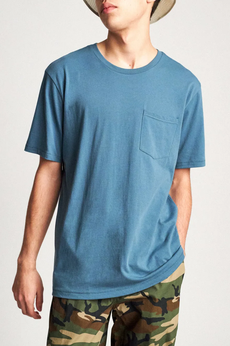 Basic S/S Pocket Tee - Orion Blue sold by Brixton