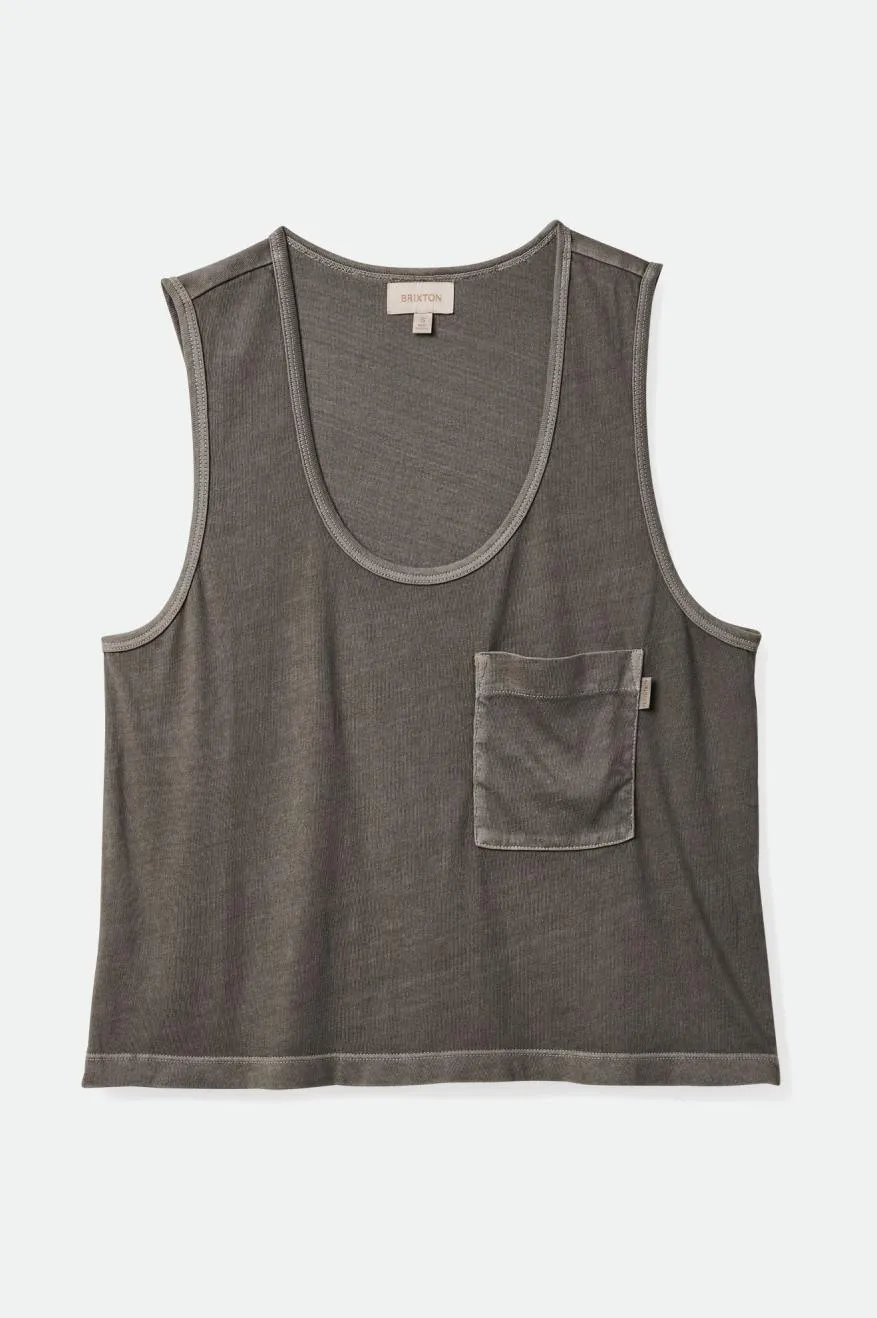 Carefree Pocket Tank - Washed Black sold by Brixton