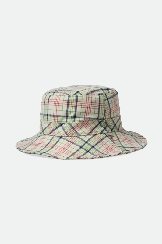 Petra Packable Bucket Hat - Dove Plaid sold by Brixton