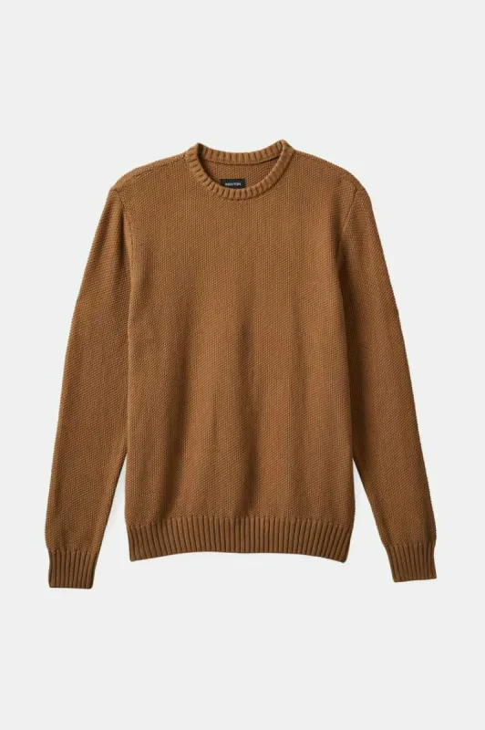 Jacques Waffle Knit Sweater - Tiger's Eye sold by Brixton