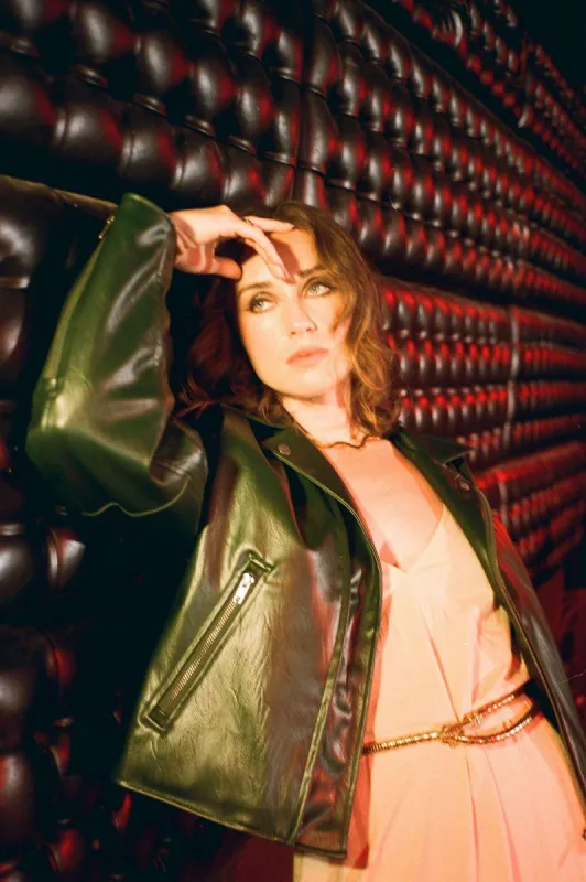 The Moto Vegan Leather Jacket - Pine Needle sold by Brixton