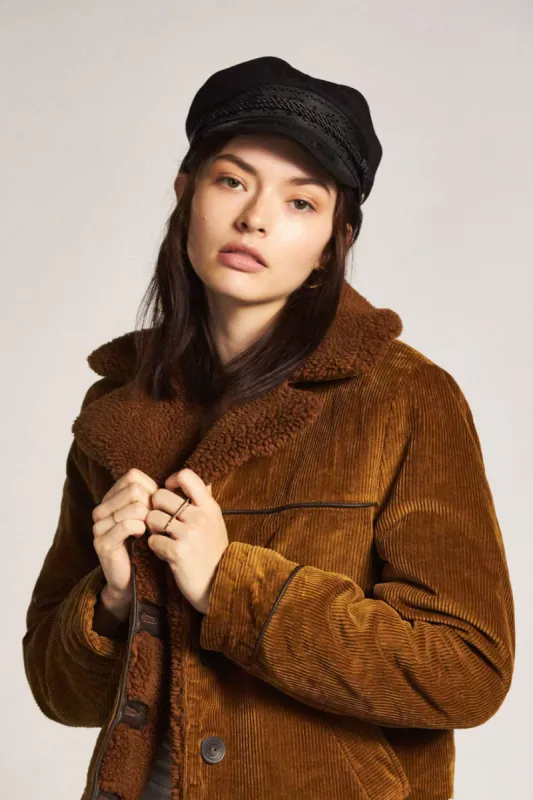 Albany Cap - Black Faux Suede sold by Brixton