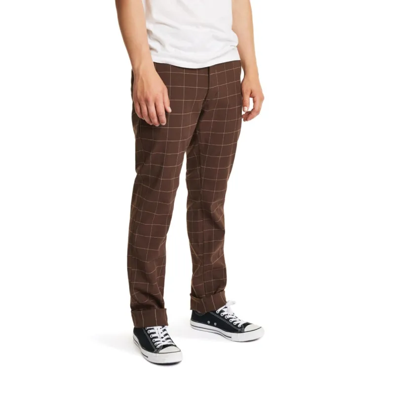 Reserve Chino Pant - Brown Plaid sold by Brixton
