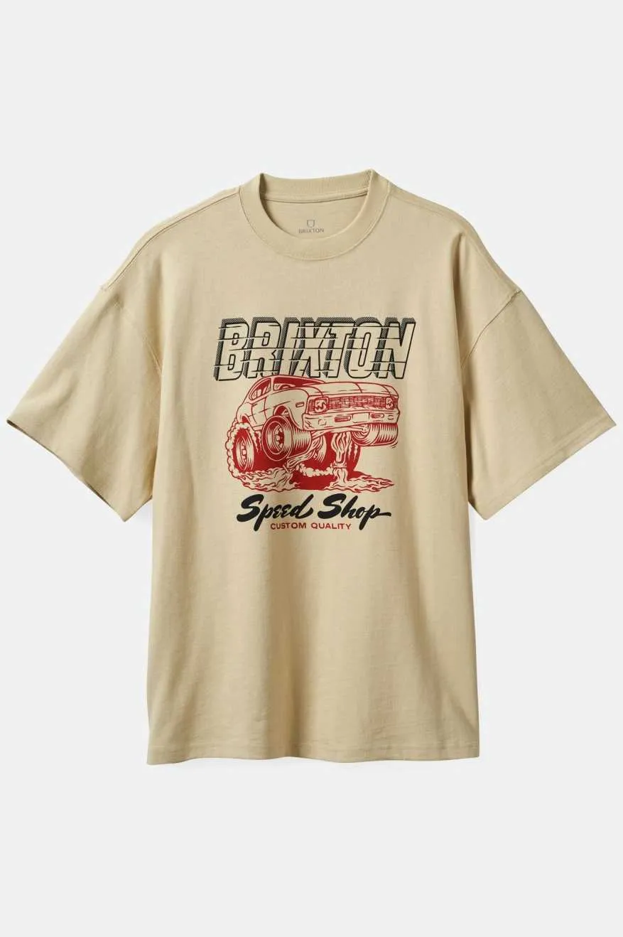 Smokey Heavyweight Relaxed T-Shirt - Cream Classic Wash sold by Brixton