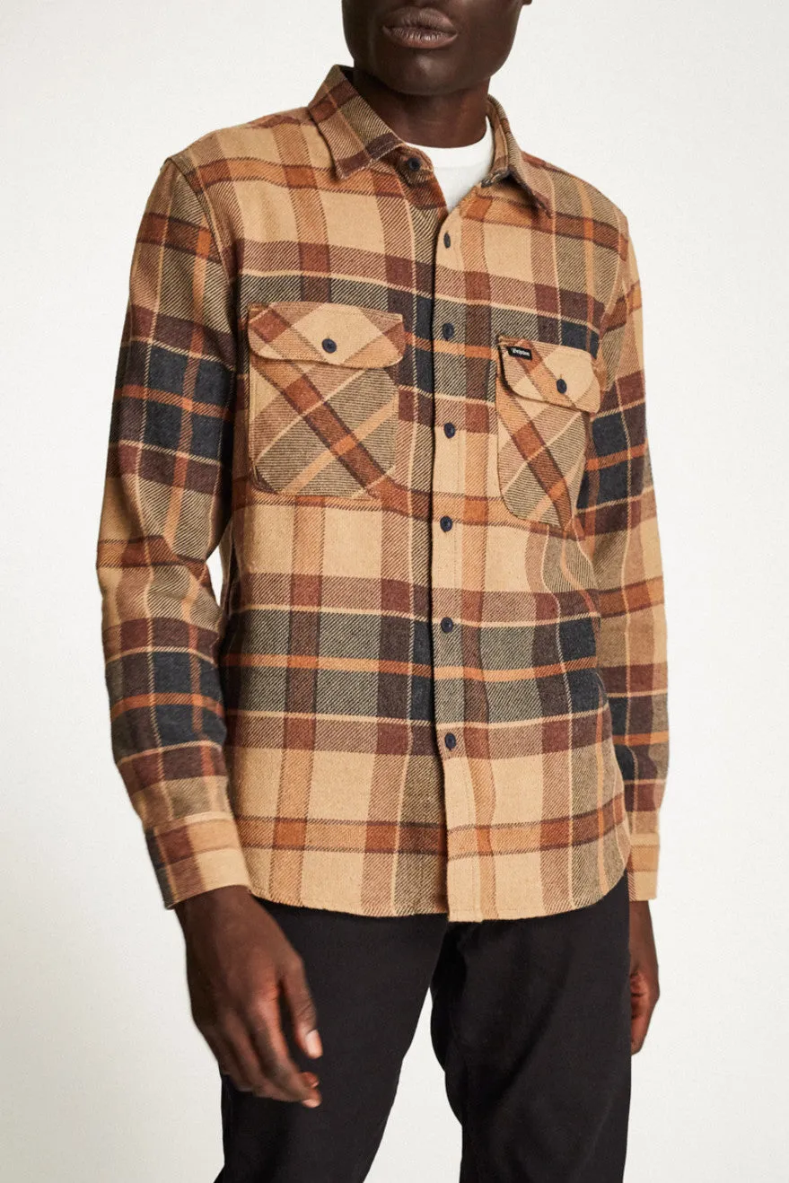 Bowery L/S Flannel - Cream/Copper sold by Brixton