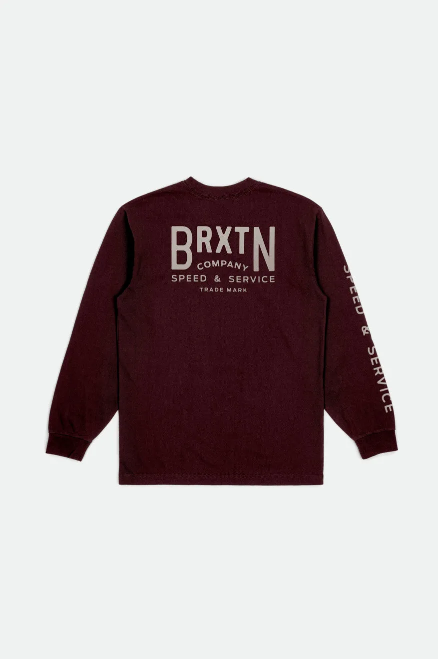 Tune Up L/S Standard Tee - Mahogany sold by Brixton product image thumbnail 2