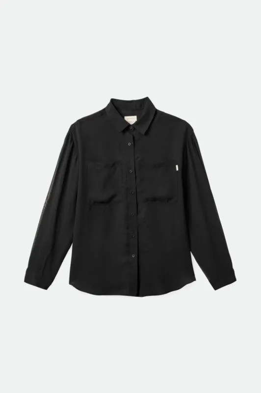 Holmes Sheer L/S Shirt - Black made by Brixton