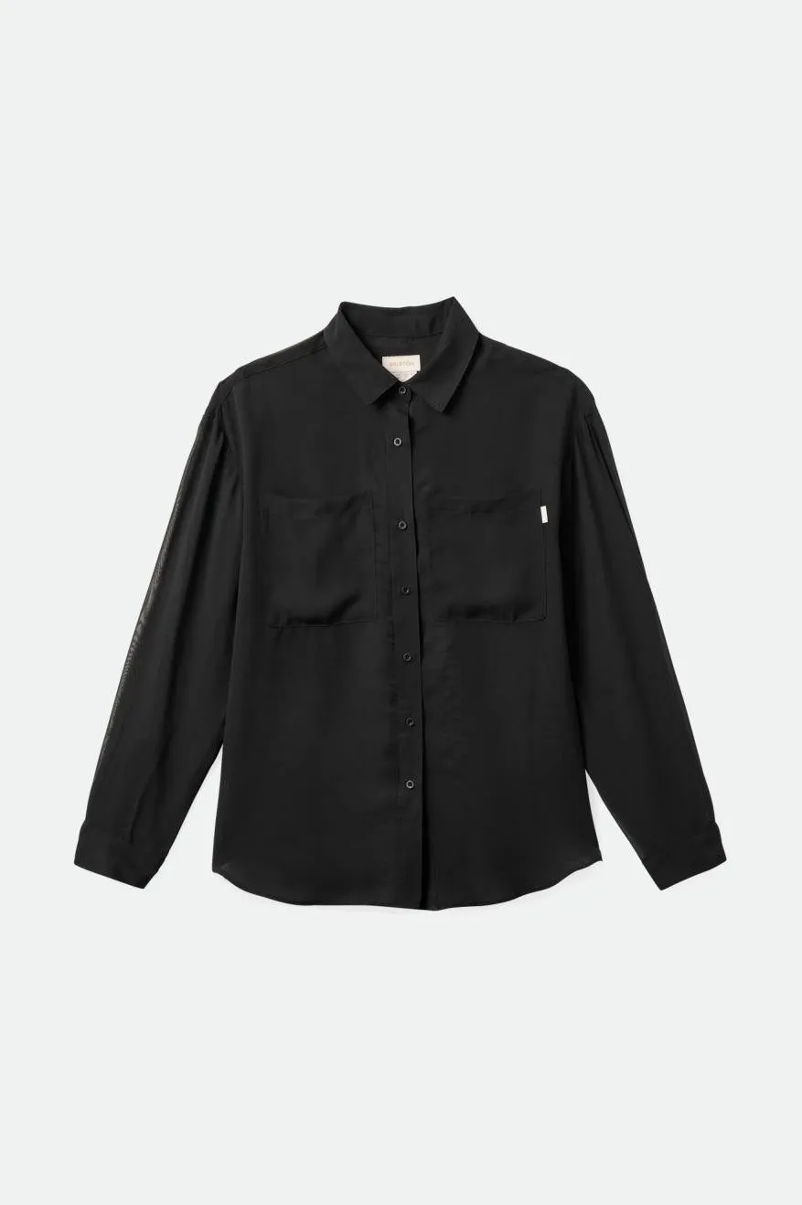 Holmes Sheer L/S Shirt - Black sold by Brixton