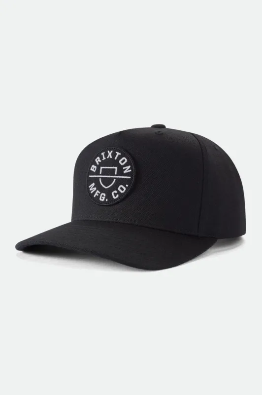 Crest MP Snapback - Black sold by Brixton