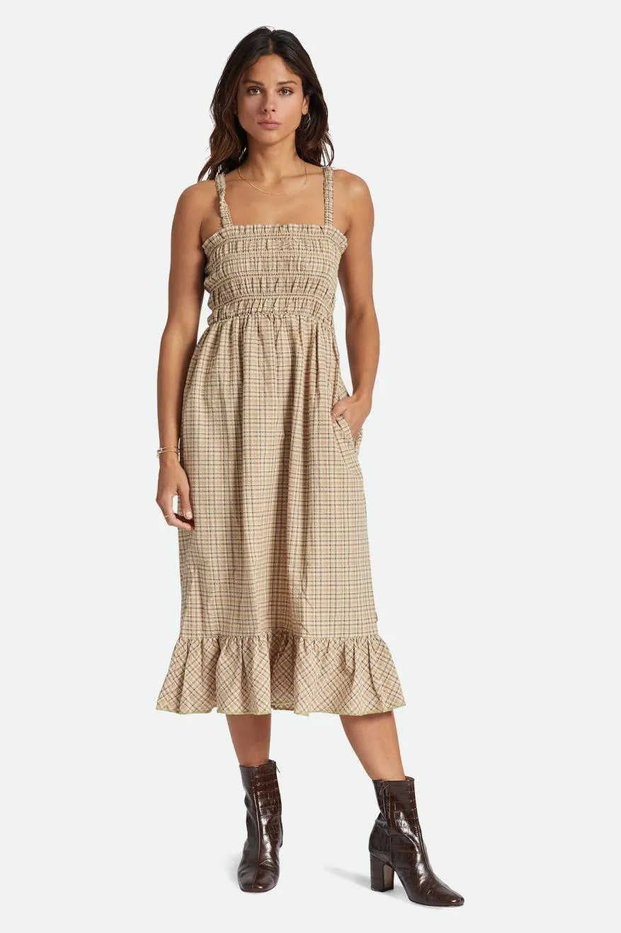 Malta Seersucker Midi Dress - Sand sold by Brixton product image thumbnail 2