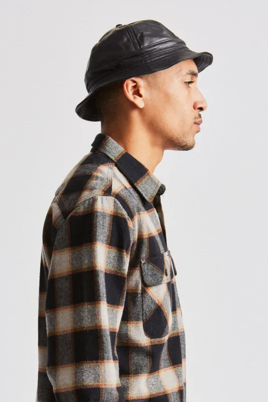 Banks II Bucket Hat - Black Leather sold by Brixton