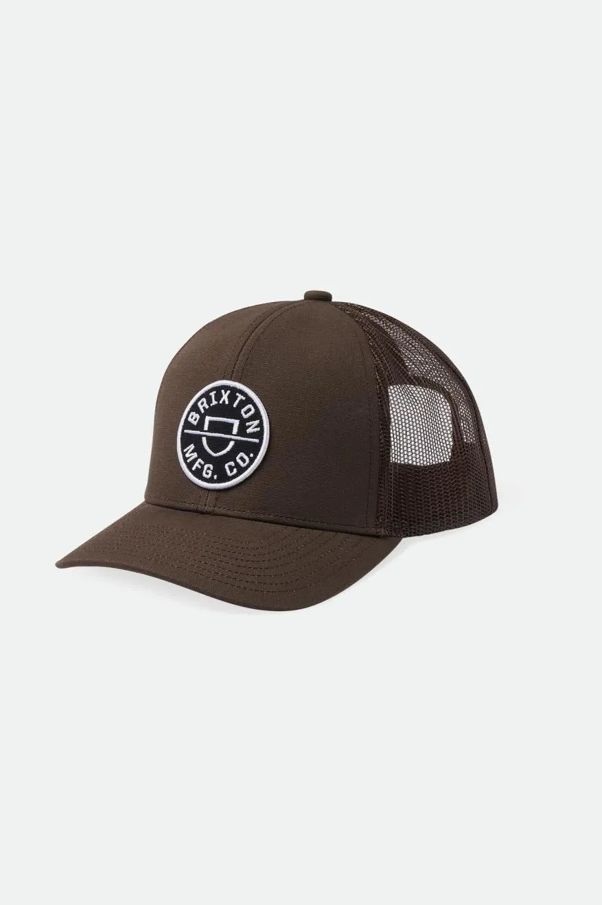 Crest Netplus MP Trucker Hat - Dark Earth/Dark Earth sold by Brixton