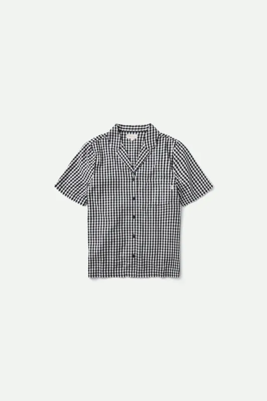 Bunker Gingham Boyfriend S/S Woven - Black sold by Brixton