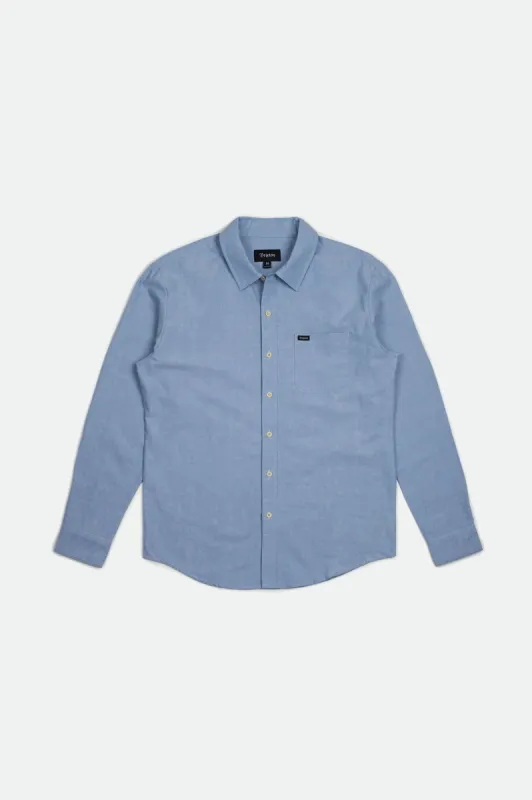 Charter Oxford L/S Woven - Light Blue Chambray sold by Brixton