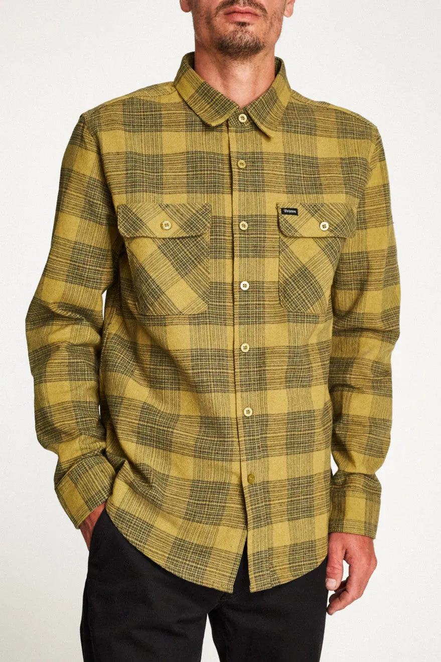 Bowery L/S Flannel - Avocado sold by Brixton