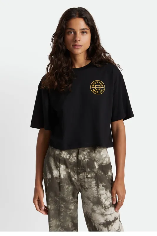 Crest Women's S/S Skimmer Tee - Black sold by Brixton